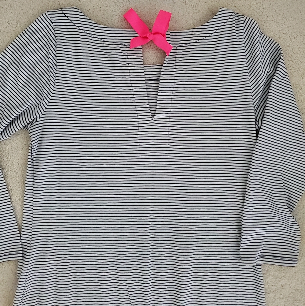 Lilly Pulitzer Noelle Dress in True Navy Bayside Stripe Engineered szS - Picture 3 of 16